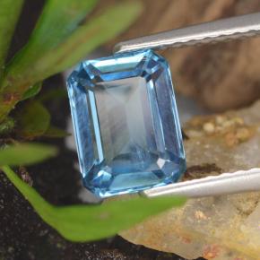 1.94 ct Blue Topaz Stone, Natural Topaz in Octagon Step Cut Shape for Sale