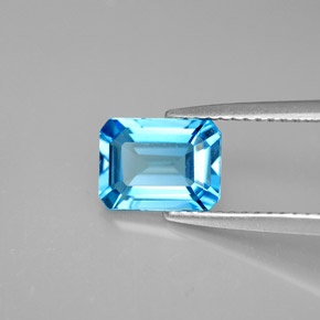 1.80 ct Blue Topaz Stone, Natural Topaz in Octagon Facet Shape for Sale