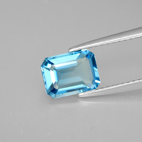 1.92 ct Blue Topaz Gemstone, Topaz Gem in Octagon Facet Shape for Sale.