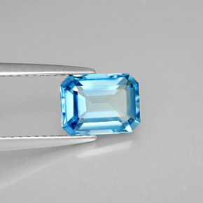 1.92 ct Blue Topaz Stone, Natural Topaz in Octagon Facet Shape for Sale