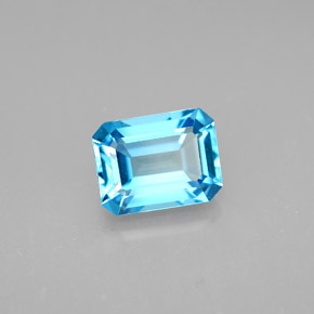 2.15 ct Blue Topaz Gemstone, Topaz Gem in Octagon Facet Shape for Sale.