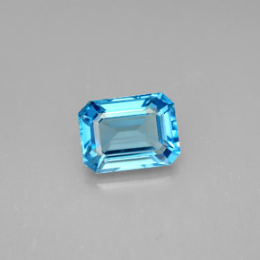 1.89 ct Blue Topaz Stone, Natural Topaz in Octagon Facet Shape for Sale