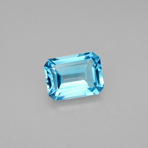 1.99 ct Blue Topaz Gemstone, Topaz Gem in Octagon Facet Shape for Sale.