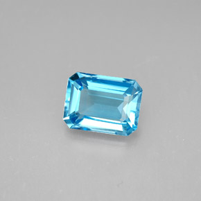 2.04 ct Blue Topaz Gemstone, Topaz Gem in Octagon Facet Shape for Sale.