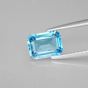 1.80 ct Blue Topaz Gemstone, Topaz Gem in Octagon Facet Shape for Sale.