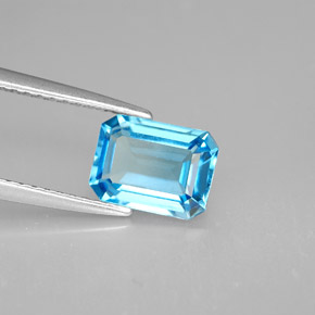 1.80 ct Blue Topaz Stone, Natural Topaz in Octagon Facet Shape for Sale