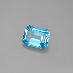 1.74 ct Blue Topaz Stone, Natural Topaz in Octagon Facet Shape for Sale
