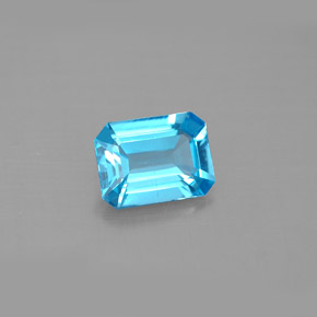 1.62 ct Blue Topaz Gemstone, Topaz Gem in Octagon Facet Shape for Sale.