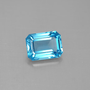1.87 ct Blue Topaz Gemstone, Topaz Gem in Octagon Facet Shape for Sale.