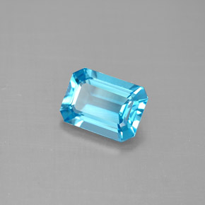 1.73 ct Blue Topaz Stone, Natural Topaz in Octagon Facet Shape for Sale