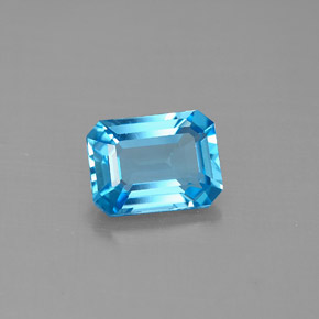 1.85 ct Blue Topaz Gemstone, Topaz Gem in Octagon Facet Shape for Sale.