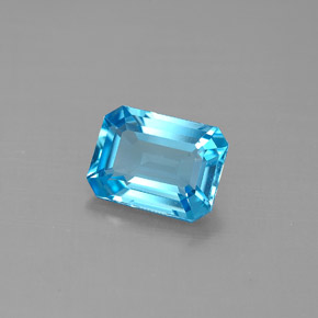 1.85 ct Blue Topaz Stone, Natural Topaz in Octagon Facet Shape for Sale