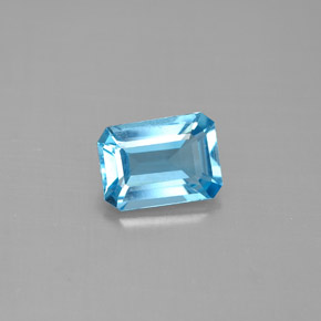 1.70 ct Blue Topaz Stone, Natural Topaz in Octagon Facet Shape for Sale