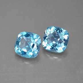 3.59 ct Blue Topaz Stone, Natural Topaz in Cushion-Cut Shape for Sale
