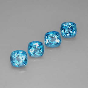 8.11 ct Blue Topaz Gemstone, Topaz Gem in Cushion-Cut Shape for Sale.