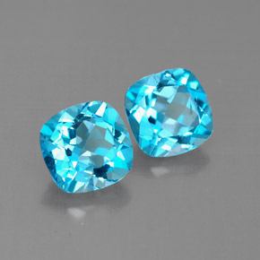 3.52 ct Blue Topaz Stone, Natural Topaz in Cushion-Cut Shape for Sale