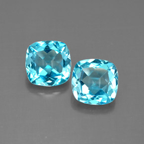 3.49 ct Blue Topaz Gemstone, Topaz Gem in Cushion-Cut Shape for Sale.
