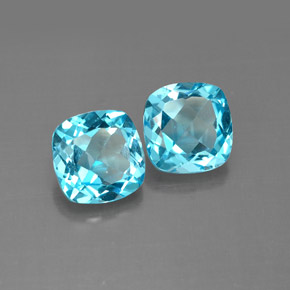 3.49 ct Blue Topaz Stone, Natural Topaz in Cushion-Cut Shape for Sale