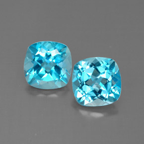 3.47 ct Blue Topaz Gemstone, Topaz Gem in Cushion-Cut Shape for Sale.