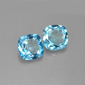 3.22 ct Blue Topaz Stone, Natural Topaz in Cushion-Cut Shape for Sale