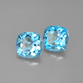 3.53 ct Blue Topaz Stone, Natural Topaz in Cushion-Cut Shape for Sale