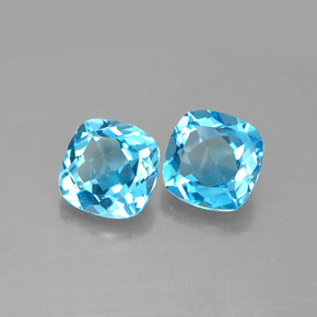 3.54 ct Blue Topaz Stone, Natural Topaz in Cushion-Cut Shape for Sale
