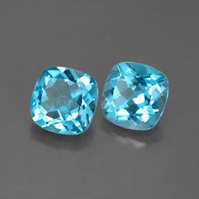 3.56 ct Blue Topaz Stone, Natural Topaz in Cushion-Cut Shape for Sale