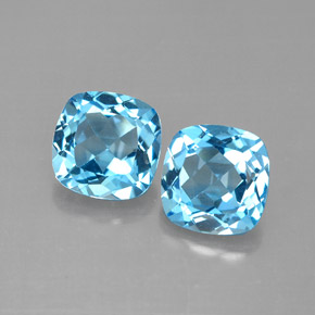 3.50 ct Blue Topaz Gemstone, Topaz Gem in Cushion-Cut Shape for Sale.
