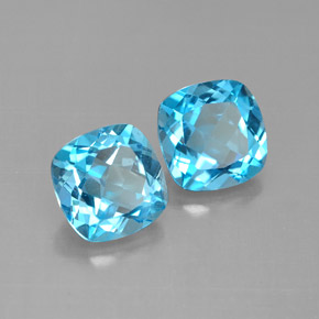 3.61 ct Blue Topaz Stone, Natural Topaz in Cushion-Cut Shape for Sale