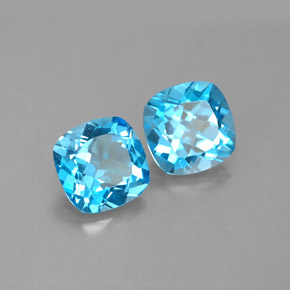 3.39 ct Blue Topaz Stone, Natural Topaz in Cushion-Cut Shape for Sale