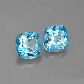 3.90 ct Blue Topaz Stone, Natural Topaz in Cushion-Cut Shape for Sale