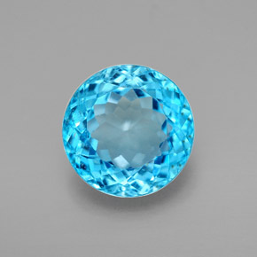 3.29 ct Blue Topaz Gemstone, Topaz Gem in Round Facet Shape for Sale.