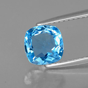 1.55 ct Blue Topaz Gemstone, Topaz Gem in Cushion-Cut Shape for Sale.