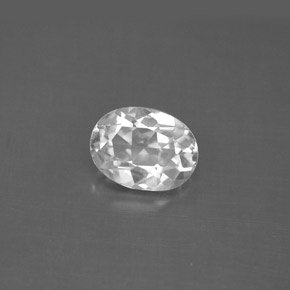 1.53 ct White Topaz Gemstone, Topaz Gem in Oval Facet Shape for Sale.
