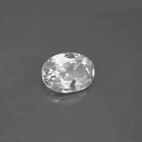 1.53 ct White Topaz Stone, Natural Topaz in Oval Facet Shape for Sale