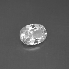 1.40 ct White Topaz Stone, Natural Topaz in Oval Facet Shape for Sale