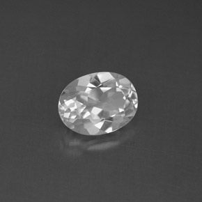 1.55 ct White Topaz Gemstone, Topaz Gem in Oval Facet Shape for Sale.