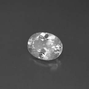 1.55 ct White Topaz Stone, Natural Topaz in Oval Facet Shape for Sale