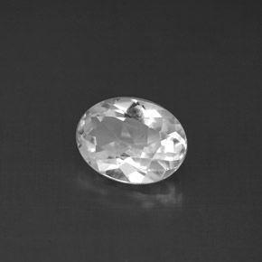 1.62 ct White Topaz Gemstone, Topaz Gem in Oval Facet Shape for Sale.