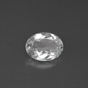 1.44 ct White Topaz Gemstone, Topaz Gem in Oval Facet Shape for Sale.