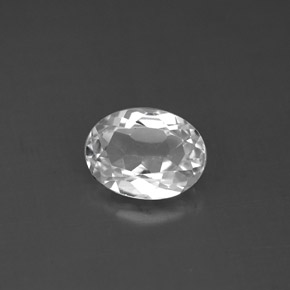 1.44 ct White Topaz Stone, Natural Topaz in Oval Facet Shape for Sale
