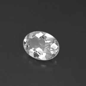 1.48 ct White Topaz Gemstone, Topaz Gem in Oval Facet Shape for Sale.