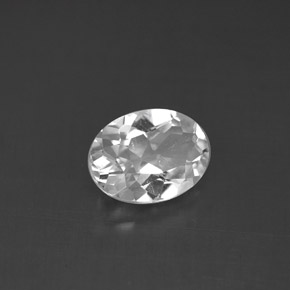 1.48 ct White Topaz Stone, Natural Topaz in Oval Facet Shape for Sale