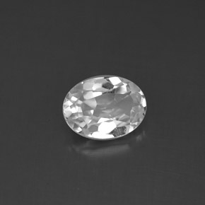1.43 ct White Topaz Stone, Natural Topaz in Oval Facet Shape for Sale