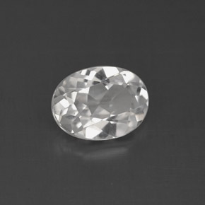 1.57 ct White Topaz Gemstone, Topaz Gem in Oval Facet Shape for Sale.