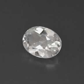 1.57 ct White Topaz Stone, Natural Topaz in Oval Facet Shape for Sale