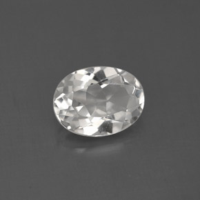 1.44 ct White Topaz Gemstone, Topaz Gem in Oval Facet Shape for Sale.