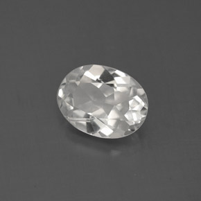 1.44 ct White Topaz Stone, Natural Topaz in Oval Facet Shape for Sale