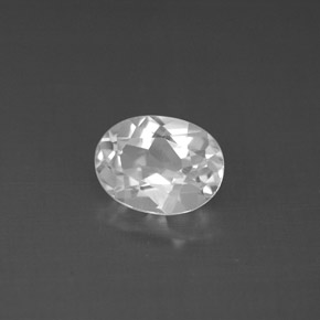 1.60 ct White Topaz Gemstone, Topaz Gem in Oval Facet Shape for Sale.