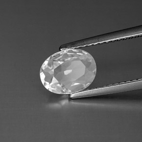 1.21 ct White Topaz Gemstone, Topaz Gem in Oval Facet Shape for Sale.
